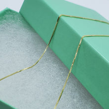 Load image into Gallery viewer, Solid 10K Yellow Gold Box Chain Necklace for Women Girl o.66 mm 16" to 24"
