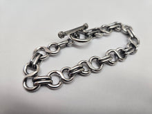 Load image into Gallery viewer, 925 Sterling Silver Figure 8 Link Bracelet Toggle Clasp 13mm, 8" to 9" Long
