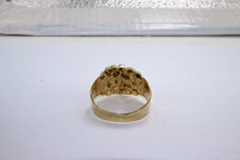 Load image into Gallery viewer, Authentic 14K Yellow Gold Nugget Ring Diamond Cut 3 Sizes &amp; Ring Size 5 ~ 13
