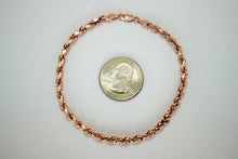Load image into Gallery viewer, 14K SOLID ROSE GOLD ROPE CHAIN NECKLACE 1.5MM ~ 5MM 16" ~ 30" FOR MEN WOMEN
