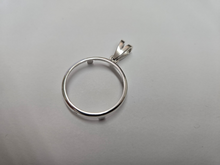 Load image into Gallery viewer, 925 Sterling Silver Square Edge Nickel Coin Bezel Pendant 21mm Prong Back
