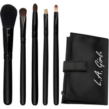 Load image into Gallery viewer, LA Girl Essential Makeup Brush Set Convenient Case 5 Piece Brush Travel Friendly

