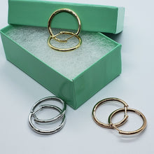Load image into Gallery viewer, 14K Yellow White Rose Gold Elegant High Polished Huggie Hoop Earrings 2x20mm
