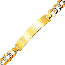 Load image into Gallery viewer, 14K White Pave Gold Curb Light ID Bracelet 11mm/11mm 8" Engraving Available
