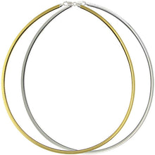 Load image into Gallery viewer, 925 Sterling Silver Two Tone Reversible Plated Omega Necklace 4mm 16" to 18"
