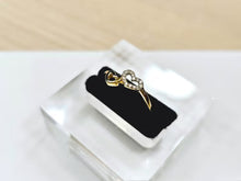 Load image into Gallery viewer, 14K Solid Yellow Gold Handmade Double Heart Ring With CZ for Women Band Size 5-9

