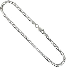 Load image into Gallery viewer, 925 Sterling Silver Anklet Anchor Chain Flat Mariner Link Bracelet 3mm 9" 9.5"
