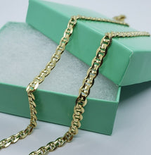 Load image into Gallery viewer, Authentic 14K Solid Yellow Gold Concave Mariner Chain Necklace 4.6mm 22" ~ 26"
