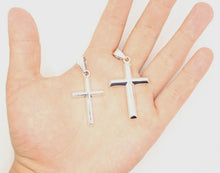 Load image into Gallery viewer, 925 Sterling Silver Smooth Simple Beveled Edge Cross Pendant 2 Sizes
