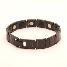 Load image into Gallery viewer, Tungsten Carbide Black Rectangular Faceted Links Magnetic Therapy Bracelet
