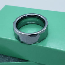 Load image into Gallery viewer, Tungsten Carbide 8mm Faceted Dome Wedding Band Ring Octagon Patterns Size 5~14
