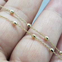 Load image into Gallery viewer, 14k Solid Yellow Two Tone Gold Ball Bead Chain Necklace 2mm 4mm / 16" 18" 20"
