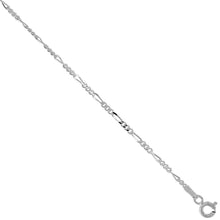Load image into Gallery viewer, 925 Sterling Silver Beveled Edges Figaro Chain Anklet 2.3mm, Fits 9.5" to 10"

