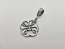 Load image into Gallery viewer, 925 Sterling Silver Large Celtic Shield Knot Pendant 3/4 (19mm) Inch Tall
