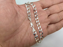 Load image into Gallery viewer, 925 Sterling Silver Flat Square Curb Link Bracelet Italy 6mm, 7" Long
