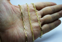 Load image into Gallery viewer, 14K Yellow Gold PaperClip Chain or Bracelet 2.2mm 3mm 7" 8" 16" ~ 30"
