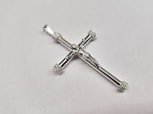 Load image into Gallery viewer, 925 Sterling Silver Large Rope Crucifix Cross Pendant 1 13/16 Inch Tall (46mm)
