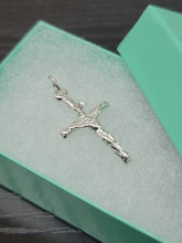 Load image into Gallery viewer, 925 Solid Sterling Silver Small Crucifix Pendant, 1 inch 24mm Height Made in USA
