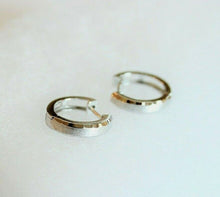 Load image into Gallery viewer, 14K Yellow/Rose/White Gold Elegant Satin Finished Huggie Hoop Earrings 2.5x12mm
