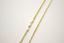 Load image into Gallery viewer, Authentic 14K Yellow Gold Hollow Franco D/C Necklace Chain 2mm/16"~26"
