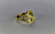 Load image into Gallery viewer, 10K Real Yellow Gold Initial Ring Cursive Letters for Women
