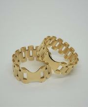 Load image into Gallery viewer, 10K Yellow Gold Rectangular Brick Ring 8.2mm 10mm Band for Man Size 6.5 to 10.5
