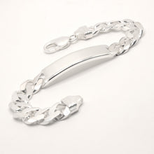 Load image into Gallery viewer, 925 Sterling Silver Personalized Custom Engraved Curb Link ID Bracelet 11mm Wide
