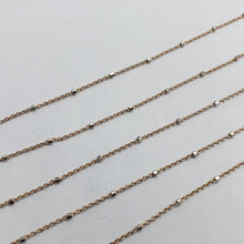 Load image into Gallery viewer, 14K Solid Rose Gold Rolo with Bead Chain Necklace 1mm Size 16-24"
