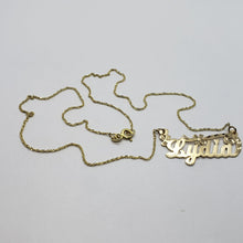 Load image into Gallery viewer, 10K Yellow Gold Personalized Handmade Name Pendant with/out Singapore Chain
