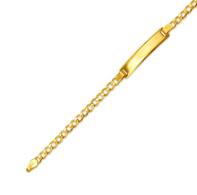 Load image into Gallery viewer, 14K Yellow Gold Baby ID Bracelet Curb X-Light 5mm ID 3mm Chain 6 Inch Engraving
