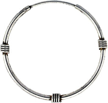 Load image into Gallery viewer, 925 Sterling Silver Bali Style Endless Hoop Earrings 1" Diameter 1mm Thin Tube
