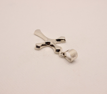 Load image into Gallery viewer, 925 Sterling Silver Skinny Beveled Edge Rhombus Shape Cross Pendant 38mm
