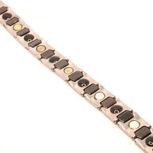 Load image into Gallery viewer, Tungsten Carbide 2-Tone Black Faceted Cushion Links Magnetic Therapy Bracelet

