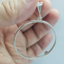Load image into Gallery viewer, Solid Sterling Silver Mexican Cien Pesos Bezel 39 mm Coins Prong Back Round Edge
