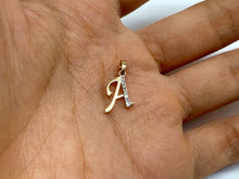 Load image into Gallery viewer, 14K Gold Heart Initial Pendant Letter Charm Flower Necklace Alphabet Diamond Cut

