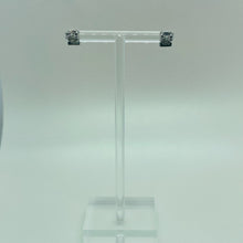 Load image into Gallery viewer, Sterling Silver Synthetic Opal Rectangular Stud Earrings
