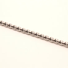 Load image into Gallery viewer, Stainless Steel Cylindrical Round Box Chain Necklace 3.6mm, Sizes 18-24 Inches
