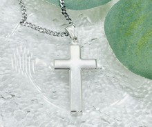 Load image into Gallery viewer, 925 Sterling Silver Simple Cross Pendant High Quality 1.1 Inch Man Woman
