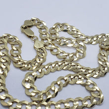 Load image into Gallery viewer, 10K Yellow Gold Solid Cuban Link Chain Curb Necklace Bracelet 7mm, 8"~30"
