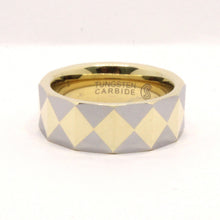 Load image into Gallery viewer, Tungsten Carbide Yellow Faceted Domed Pyramid Pattern Wedding Band Ring 8mm
