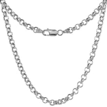 Load image into Gallery viewer, 925 Sterling Silver Medium Thick Italian Rolo Chain Necklace 4mm 7" to 30"
