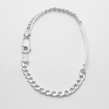 Load image into Gallery viewer, 925 Sterling Silver Personalized Custom Engraved Curb Link ID Bracelet 4mm Wide
