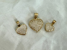 Load image into Gallery viewer, Authentic 10K Yellow Gold Heart Pendant Beautiful Charm with CZ 3 Sizes
