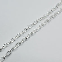 Load image into Gallery viewer, Sterling Silver Boston Link Chain Italy Necklaces Bracelets 3mm Size 7" ~ 30"

