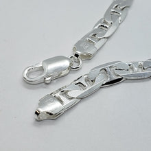 Load image into Gallery viewer, 925 Sterling Solid Silver Italy Flat Mariner Link Chain Necklace Bracelet 7.2mm
