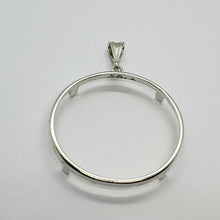 Load image into Gallery viewer, Sterling Silver Dollar Bezel 38 mm Coins Prong Back Round Edge Mexican Olympic
