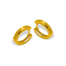 Load image into Gallery viewer, 14K Yellow/Rose/White Gold Elegant Satin Finished Huggie Hoop Earrings 2.5x12mm
