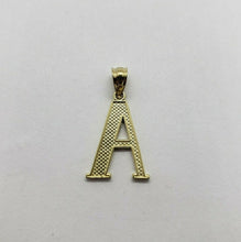 Load image into Gallery viewer, 10K Solid Yellow Gold Nugget Initial Letter Pendant Alphabet Necklace Charm
