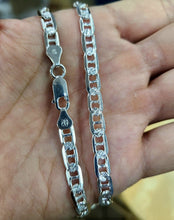 Load image into Gallery viewer, Sterling Silver D/C Flat Mariner Link Chain Necklace Bracelet 5.8 mm 7-30 inch
