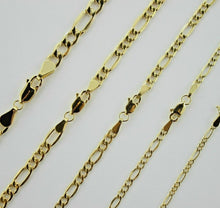 Load image into Gallery viewer, Authentic 14K Yellow Gold Hollow Figaro Chain Necklace 1.9mm-7.5mm 16"~30"
